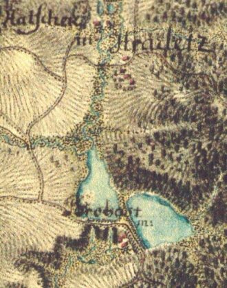 Dva propastské rybníky na mapě I. vojenského mapování