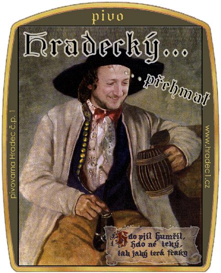 Etiketa Hradeckého přehmatu, verze pivovarník.
