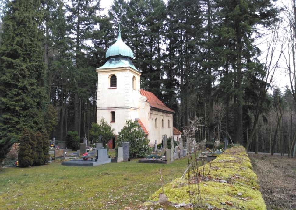 Aldašín. Zaniklá ves s dodnes stojícím kostelem